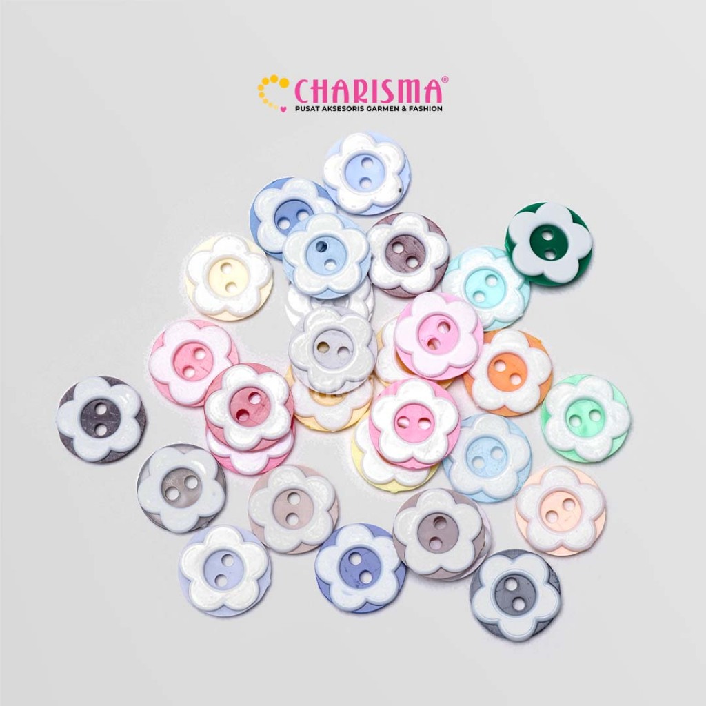 Kancing Motif Bunga Sakura 1 Gross (144pcs)